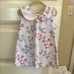 Floral Sleeveless Dress with Hummingbird Print